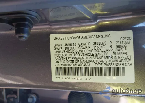 2020 Acura Tlx from USA, damaged, VIN 19UUB2F65LA004693